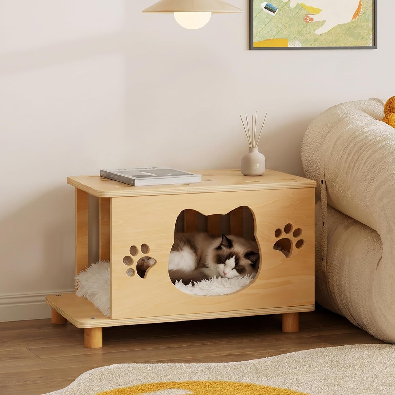 4-In-1 Wooden Cat House