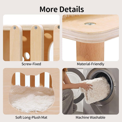 4-In-1 Wooden Cat House