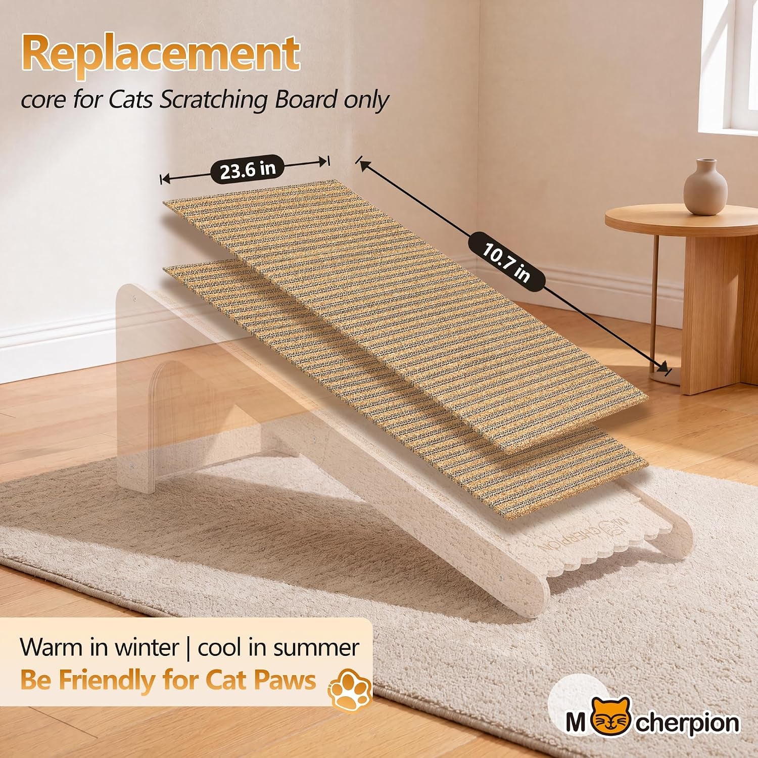 Cork Cat Scratch Pad-2Pcs Replaceable Scratching Mats for Cat 
